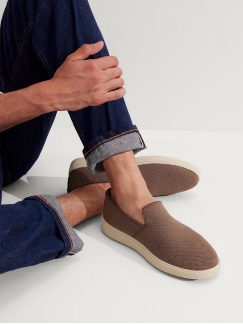 Rothy's Portobello Brown Tan The Ravello Slip On Loafer Sneaker- 15 US